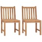 vidaXL Sillas de jardín 2 unidades madera maciza de teca con cojines vidaXL Sillas de jardín 2 unidades madera maciza de teca con cojines