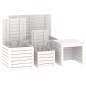 vidaXL Juego de cajas de jardín 4 piezas madera maciza de pino blanco vidaXL Juego de cajas de jardín 4 piezas madera maciza de pino blanco