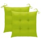 vidaXL Sillas de jardín 2 uds madera de teca y cojines verde brillante vidaXL Sillas de jardín 2 uds madera de teca y cojines verde brillante