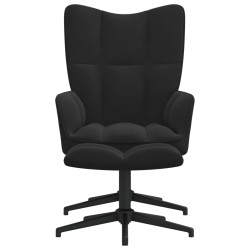 vidaXL Silla de relajación con reposapiés terciopelo negro