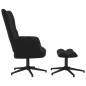vidaXL Silla de relajación con reposapiés terciopelo negro vidaXL Silla de relajación con reposapiés terciopelo negro