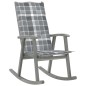 vidaXL Silla mecedora con cojines madera maciza de acacia gris vidaXL Silla mecedora con cojines madera maciza de acacia gris