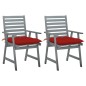 vidaXL Sillas de comedor jardín 2 uds madera maciza acacia con cojines vidaXL Sillas de comedor jardín 2 uds madera maciza acacia con cojines