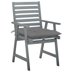 vidaXL Sillas de comedor jardín 2 uds madera maciza acacia con cojines