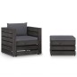 vidaXL Muebles de jardín 2 piezas con cojines madera impregnada gris vidaXL Muebles de jardín 2 piezas con cojines madera impregnada gris