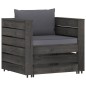 vidaXL Muebles de jardín 2 piezas con cojines madera impregnada gris vidaXL Muebles de jardín 2 piezas con cojines madera impregnada gris