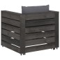 vidaXL Muebles de jardín 2 piezas con cojines madera impregnada gris vidaXL Muebles de jardín 2 piezas con cojines madera impregnada gris