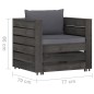 vidaXL Muebles de jardín 2 piezas con cojines madera impregnada gris vidaXL Muebles de jardín 2 piezas con cojines madera impregnada gris