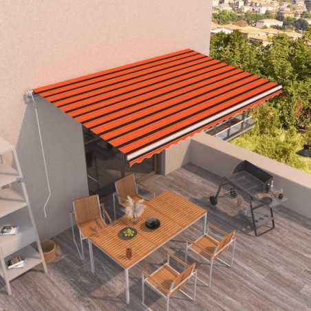 vidaXL Toldo automático retráctil naranja y marrón 500x350 cm