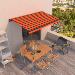 vidaXL Toldo retráctil manual naranja y marrón 400x350 cm