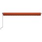 vidaXL Toldo retráctil manual con luz LED naranja y marrón 500x350 cm vidaXL Toldo retráctil manual con luz LED naranja y marrón 500x350 cm