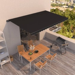 vidaXL Toldo retráctil manual gris antracita 500x350 cm