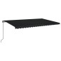 vidaXL Toldo retráctil manual gris antracita 500x350 cm vidaXL Toldo retráctil manual gris antracita 500x350 cm