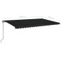 vidaXL Toldo retráctil manual gris antracita 500x350 cm vidaXL Toldo retráctil manual gris antracita 500x350 cm