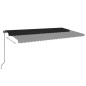 vidaXL Toldo retráctil manual con luz LED gris antracita 600x350 cm vidaXL Toldo retráctil manual con luz LED gris antracita 600x350 cm