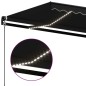 vidaXL Toldo retráctil manual con luz LED gris antracita 600x350 cm vidaXL Toldo retráctil manual con luz LED gris antracita 600x350 cm