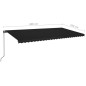 vidaXL Toldo retráctil manual con luz LED gris antracita 600x350 cm vidaXL Toldo retráctil manual con luz LED gris antracita 600x350 cm