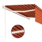 vidaXL Toldo automático persiana LED sensor viento naranja marrón 5x3m vidaXL Toldo automático persiana LED sensor viento naranja marrón 5x3m