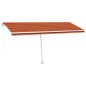 vidaXL Toldo de pie retráctil manual naranja y marrón 500x300 cm vidaXL Toldo de pie retráctil manual naranja y marrón 500x300 cm