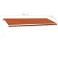 vidaXL Toldo de pie retráctil manual naranja y marrón 500x300 cm vidaXL Toldo de pie retráctil manual naranja y marrón 500x300 cm