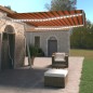 vidaXL Toldo retráctil manual con luz LED naranja y marrón 400x350 cm vidaXL Toldo retráctil manual con luz LED naranja y marrón 400x350 cm