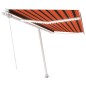 vidaXL Toldo retráctil manual con luz LED naranja y marrón 400x350 cm vidaXL Toldo retráctil manual con luz LED naranja y marrón 400x350 cm