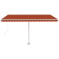 vidaXL Toldo retráctil manual con luz LED naranja y marrón 400x350 cm vidaXL Toldo retráctil manual con luz LED naranja y marrón 400x350 cm