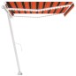 vidaXL Toldo retráctil manual con luz LED naranja y marrón 400x350 cm vidaXL Toldo retráctil manual con luz LED naranja y marrón 400x350 cm