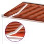 vidaXL Toldo retráctil manual con luz LED naranja y marrón 400x350 cm vidaXL Toldo retráctil manual con luz LED naranja y marrón 400x350 cm