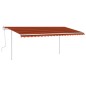 vidaXL Toldo manual retráctil con postes naranja y marrón 5x3 m vidaXL Toldo manual retráctil con postes naranja y marrón 5x3 m