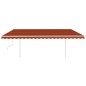 vidaXL Toldo manual retráctil con postes naranja y marrón 5x3 m vidaXL Toldo manual retráctil con postes naranja y marrón 5x3 m