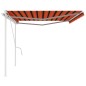 vidaXL Toldo manual retráctil con postes naranja y marrón 5x3 m vidaXL Toldo manual retráctil con postes naranja y marrón 5x3 m