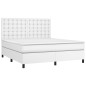 vidaXL Cama box spring con colchón cuero sintético blanco 180x200 cm vidaXL Cama box spring con colchón cuero sintético blanco 180x200 cm
