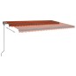 vidaXL Toldo automático LED sensor de viento naranja y marrón 5x3 m vidaXL Toldo automático LED sensor de viento naranja y marrón 5x3 m