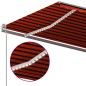 vidaXL Toldo automático LED sensor de viento naranja y marrón 5x3 m vidaXL Toldo automático LED sensor de viento naranja y marrón 5x3 m
