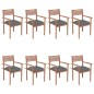 vidaXL Sillas apilables de jardín 8 uds madera de teca con cojines vidaXL Sillas apilables de jardín 8 uds madera de teca con cojines