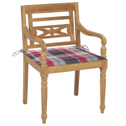 vidaXL Sillas Batavia 8 unidades madera maciza de teca con cojines