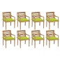 vidaXL Sillas Batavia 8 unidades madera maciza de teca con cojines vidaXL Sillas Batavia 8 unidades madera maciza de teca con cojines