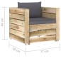 vidaXL Muebles de jardín 2 piezas con cojines madera impregnada verde vidaXL Muebles de jardín 2 piezas con cojines madera impregnada verde