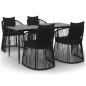 vidaXL Juego de comedor de jardín 5 piezas con cojines ratán PVC negro vidaXL Juego de comedor de jardín 5 piezas con cojines ratán PVC negro