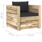 vidaXL Muebles de jardín 2 piezas con cojines madera impregnada verde vidaXL Muebles de jardín 2 piezas con cojines madera impregnada verde