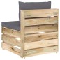 vidaXL Muebles de jardín 3 piezas con cojines madera impregnada verde vidaXL Muebles de jardín 3 piezas con cojines madera impregnada verde