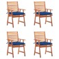 vidaXL Sillas comedor de jardín y cojines 4 uds madera maciza acacia vidaXL Sillas comedor de jardín y cojines 4 uds madera maciza acacia