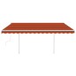 vidaXL Toldo retráctil manual con LED naranja y marrón 4x3,5 m vidaXL Toldo retráctil manual con LED naranja y marrón 4x3,5 m
