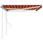 vidaXL Toldo retráctil manual con LED naranja y marrón 4x3,5 m vidaXL Toldo retráctil manual con LED naranja y marrón 4x3,5 m