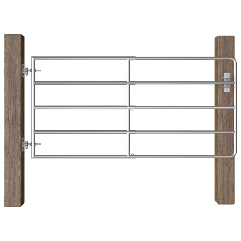 vidaXL Cancela de 5 barras para campo acero plateado (95-170)x90 cm vidaXL Cancela de 5 barras para campo acero plateado (95-170)x90 cm