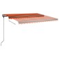 vidaXL Toldo retráctil automático con postes naranja y marrón 4x3,5 m vidaXL Toldo retráctil automático con postes naranja y marrón 4x3,5 m