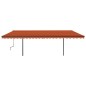 vidaXL Toldo manual retráctil con luz LED naranja y marrón 6x3,5 m vidaXL Toldo manual retráctil con luz LED naranja y marrón 6x3,5 m