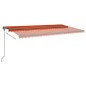 vidaXL Toldo manual retráctil con luz LED naranja y marrón 6x3,5 m vidaXL Toldo manual retráctil con luz LED naranja y marrón 6x3,5 m