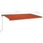vidaXL Toldo manual retráctil con luz LED naranja y marrón 6x3,5 m vidaXL Toldo manual retráctil con luz LED naranja y marrón 6x3,5 m